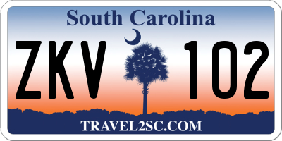 SC license plate ZKV102