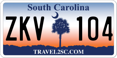 SC license plate ZKV104