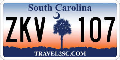 SC license plate ZKV107