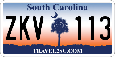SC license plate ZKV113