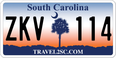 SC license plate ZKV114