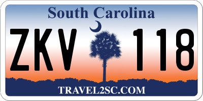 SC license plate ZKV118