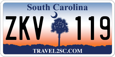 SC license plate ZKV119