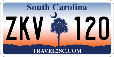 SC license plate ZKV120
