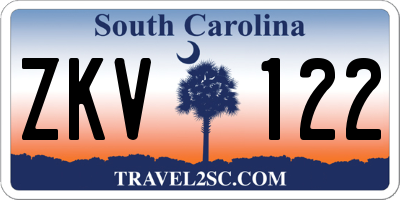 SC license plate ZKV122