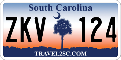 SC license plate ZKV124
