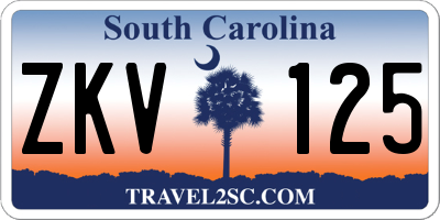 SC license plate ZKV125