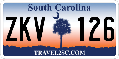 SC license plate ZKV126