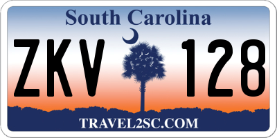 SC license plate ZKV128