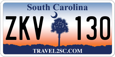 SC license plate ZKV130