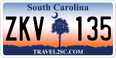 SC license plate ZKV135