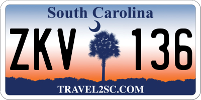 SC license plate ZKV136