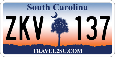 SC license plate ZKV137