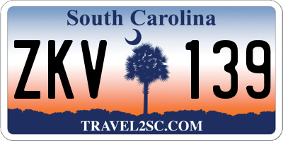 SC license plate ZKV139