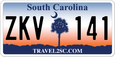 SC license plate ZKV141