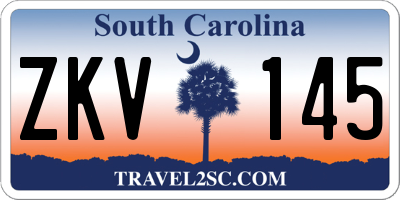 SC license plate ZKV145