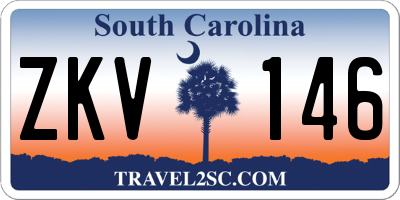 SC license plate ZKV146