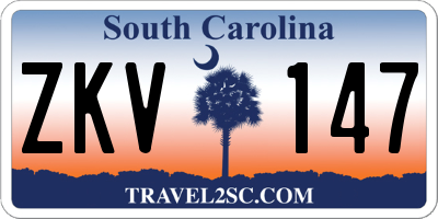 SC license plate ZKV147