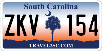 SC license plate ZKV154
