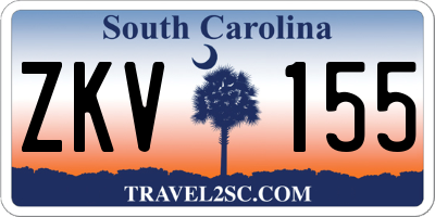 SC license plate ZKV155