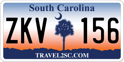 SC license plate ZKV156