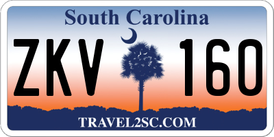 SC license plate ZKV160
