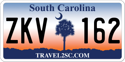 SC license plate ZKV162