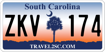 SC license plate ZKV174