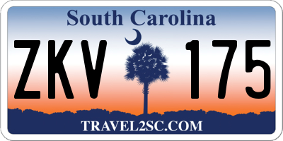 SC license plate ZKV175