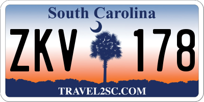 SC license plate ZKV178