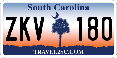 SC license plate ZKV180