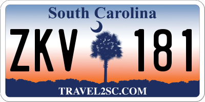 SC license plate ZKV181