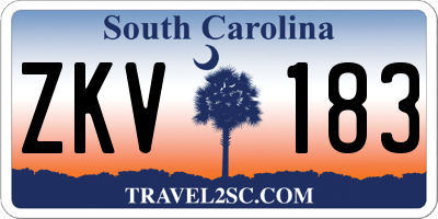 SC license plate ZKV183