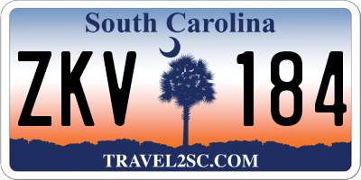 SC license plate ZKV184