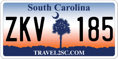 SC license plate ZKV185