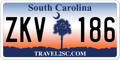 SC license plate ZKV186