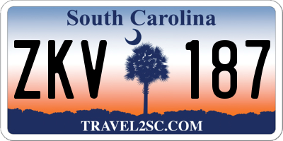 SC license plate ZKV187