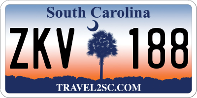 SC license plate ZKV188
