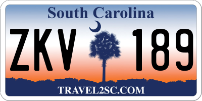 SC license plate ZKV189