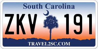 SC license plate ZKV191