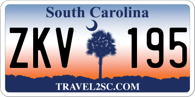 SC license plate ZKV195