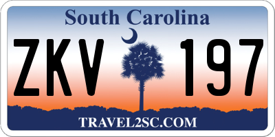 SC license plate ZKV197
