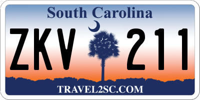 SC license plate ZKV211