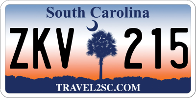 SC license plate ZKV215