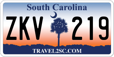 SC license plate ZKV219