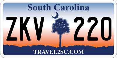 SC license plate ZKV220