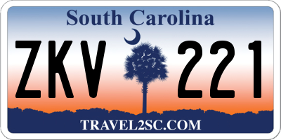 SC license plate ZKV221