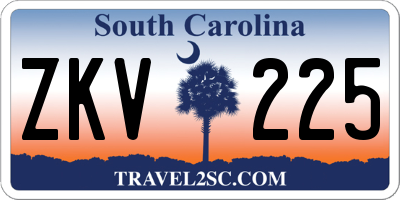 SC license plate ZKV225