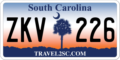 SC license plate ZKV226