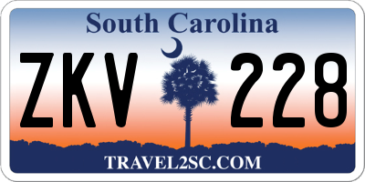 SC license plate ZKV228